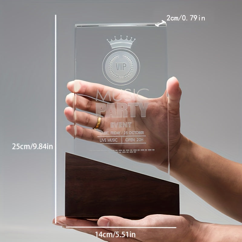 Customizable Glass Engraved Trophy