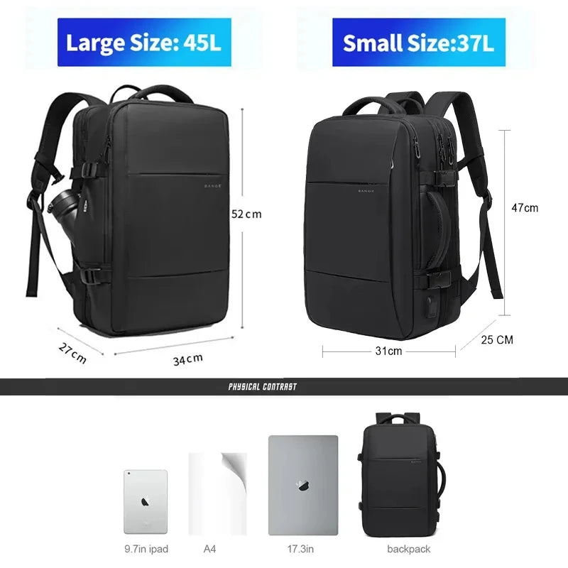 Travel Backpack - Expandable - USB - Waterproof